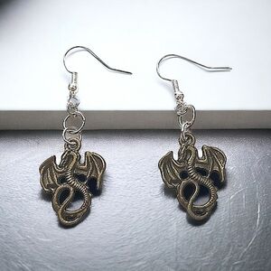 Handcrafted Bronze Dragon Earrings
